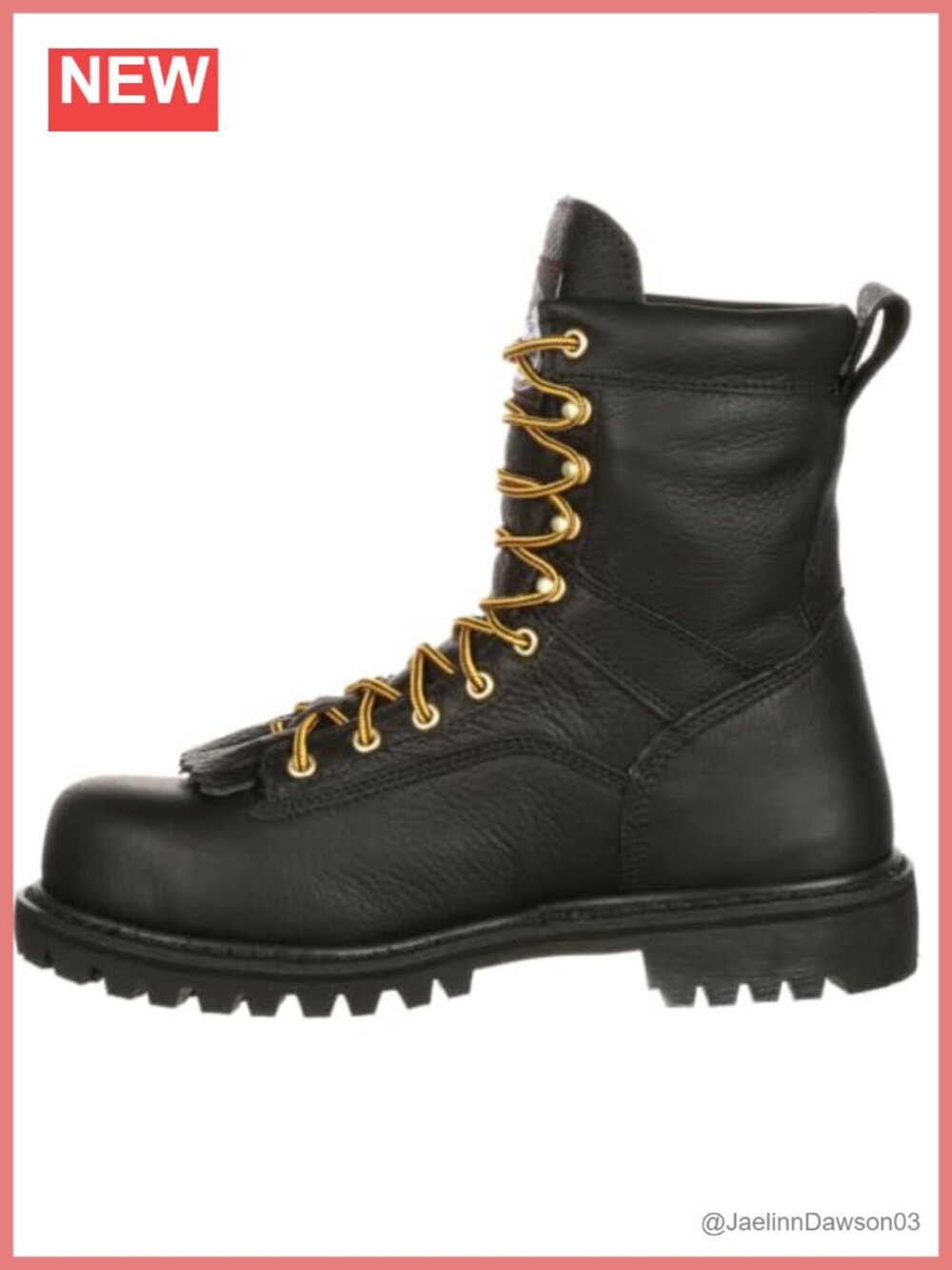 Waterproof Lace-to-Toe Leather Work Boots Steel Shank 8 Inch